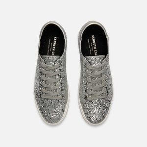 Brand New* Kenneth Cole Silver Sparkle Sneakers